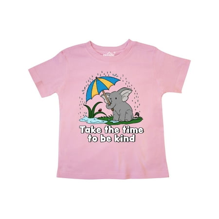 

Inktastic Take the Time to Be Kind with Cute Elephant and Umbrella Gift Toddler Boy or Toddler Girl T-Shirt