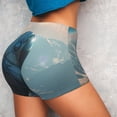 thumbnail image 4 of Sikiie Astronaut Contemplating Planet Workout Shorts Women Scrunch Butt Gym Shorts Seamless High Waist Tummy Control Yoga Biker Athletic Shorts-Large, 4 of 8