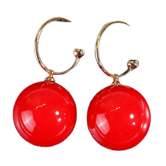 Ayyufe Women C-shape Pearl Dangle Pendant Ear Stud Earring