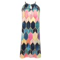 thumbnail image 3 of PENGXIANG Femmes Casual Mode Été Grande Taille Robe en Métal Suspendu Cou Imprimé Robes de Plage Sans Manches pour les Femmes 2022, 3 of 5
