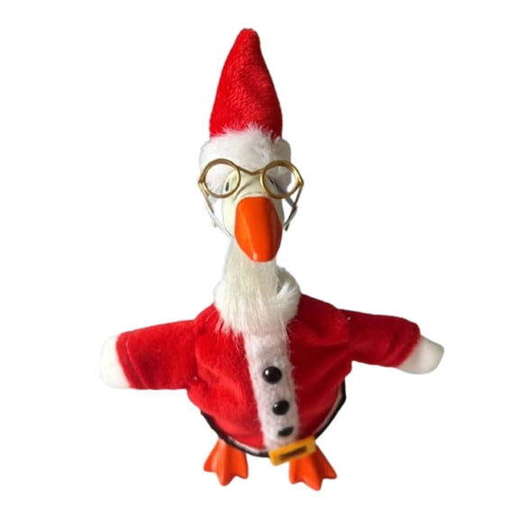 7inch Desk Goose Outfits, Mini Christmas Goose Set with Christmas Hat,Glasses and Clothes,Mini Goose Christmas Decoration for Tabletop Display