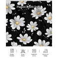 thumbnail image 5 of White Daisy Floral Wrap Around Bed Skirts for Queen Bed 16" Drop, Bed Skirt with Adjustable Elastic Belt Dust Ruffle Bed Valance for Bedroom Hotel Luxury Spring Summer Flowers Black Bed Frame Cover, 5 of 7