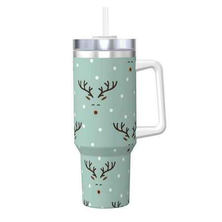

40oz Large Capacity Car Cup Thermal Insulation Cold Kettle Stainless Steel Rust-Proof Odor Free For Indoor And Outdoor Activities And Other Scenarios Winter Reindeers