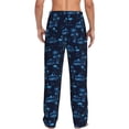 thumbnail image 2 of Bixox Men's BLUE Flamingo Birds Patterned Pajama Pants with Pockets Lounge Clothes for Home, 2 of 5