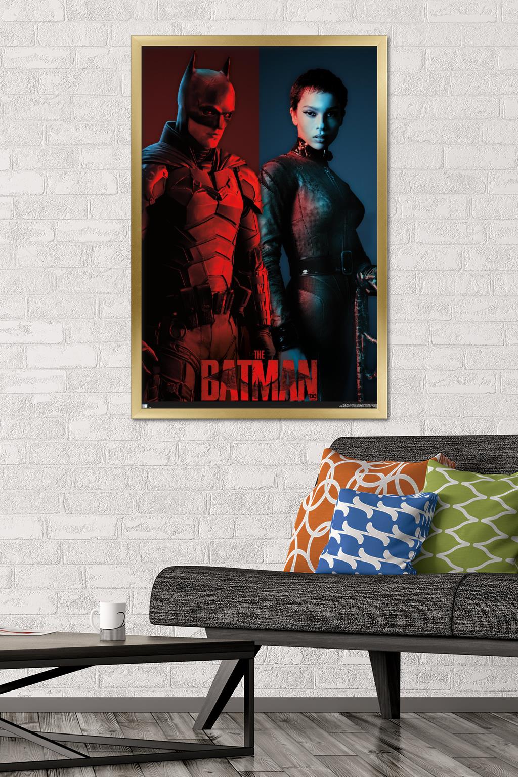 DC Comics Movie The Batman - The Bat and The Cat Wall Poster, 22.375" x 34" Framed