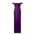 thumbnail image 5 of Women's Elegant Sequin Off Shoulder Slit Dress For Party Evening Banquet Long Bodycon Prom Gown Trendy Summer Casual Wear Summer Dresses for Women 2025, 5 of 5