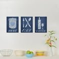 thumbnail image 5 of 3 Piece Kitchen Wall Art Eat Love Inspirational Quote Sign Restaurant Cafe Bar Decorations Navy Blue Poster Print on Canvas Framed for Farmhouse Country Home Dining Room Decor Ready to Hang, 5 of 6