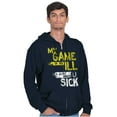 thumbnail image 3 of My Game is Ill Funny Gaming Attitude Men's Big & Tall Graphic Zip Up Hoodie Brisco Brands 2X, 3 of 5