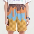 thumbnail image 4 of OSOLU Boys Shorts Casual Ice Cream Print Athletic Gym Elastic Waist with Pockets Summer Sports Outdoor Home Wear Fashion Beach Shorts, 4 of 4