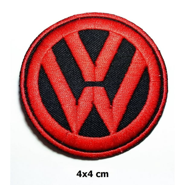 brutalt støn kaste Volkswagen Red on Black Vw BUG Beetle 4 cm x 4 cm Logo Sew Ironed On Badge  Embroidery Applique Patch - Walmart.com