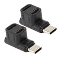 thumbnail image 1 of Adaptador USB C 3.1 De 90 ángulos, 10 Gbps ABS 2 Piezas USB C Macho A USB C Hembra Adaptador Plug And Play Para Tableta, 1 of 7