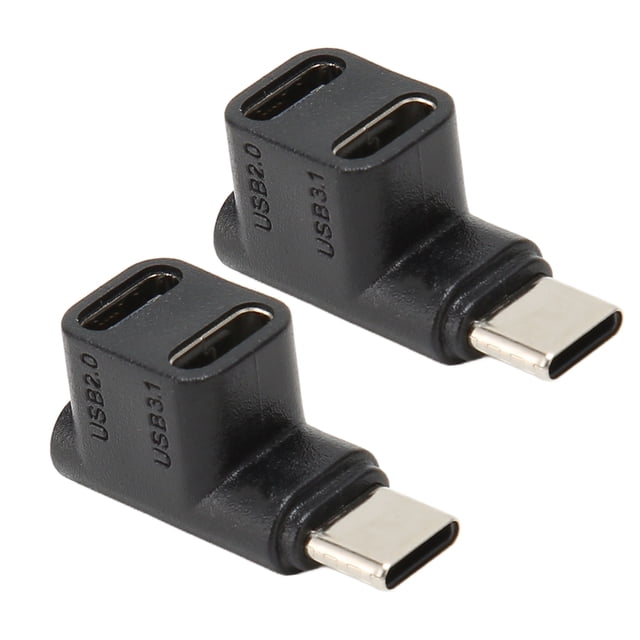 Adaptador USB C 3.1 De 90 ángulos, 10 Gbps ABS 2 Piezas USB C Macho A USB C Hembra Adaptador Plug And Play Para Tableta