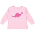 thumbnail image 3 of Inktastic Pink Dinosaur Girls Long Sleeve Toddler T-Shirt, 3 of 5