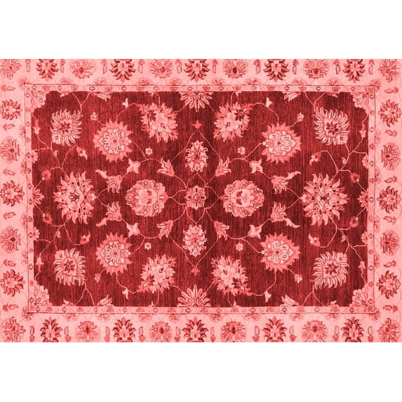 Ahgly Company Machine Washable Indoor Rectangle Oriental Red Traditional Area Rugs, 3' x 5'