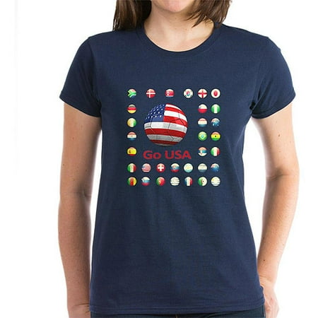 CafePress Womens Go USA, World Cup Soccer T-Shirt