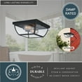 thumbnail image 5 of Granville Bronze Geometric Outdoor Flush Mount Ceiling Light Clear Glass, 5 of 11