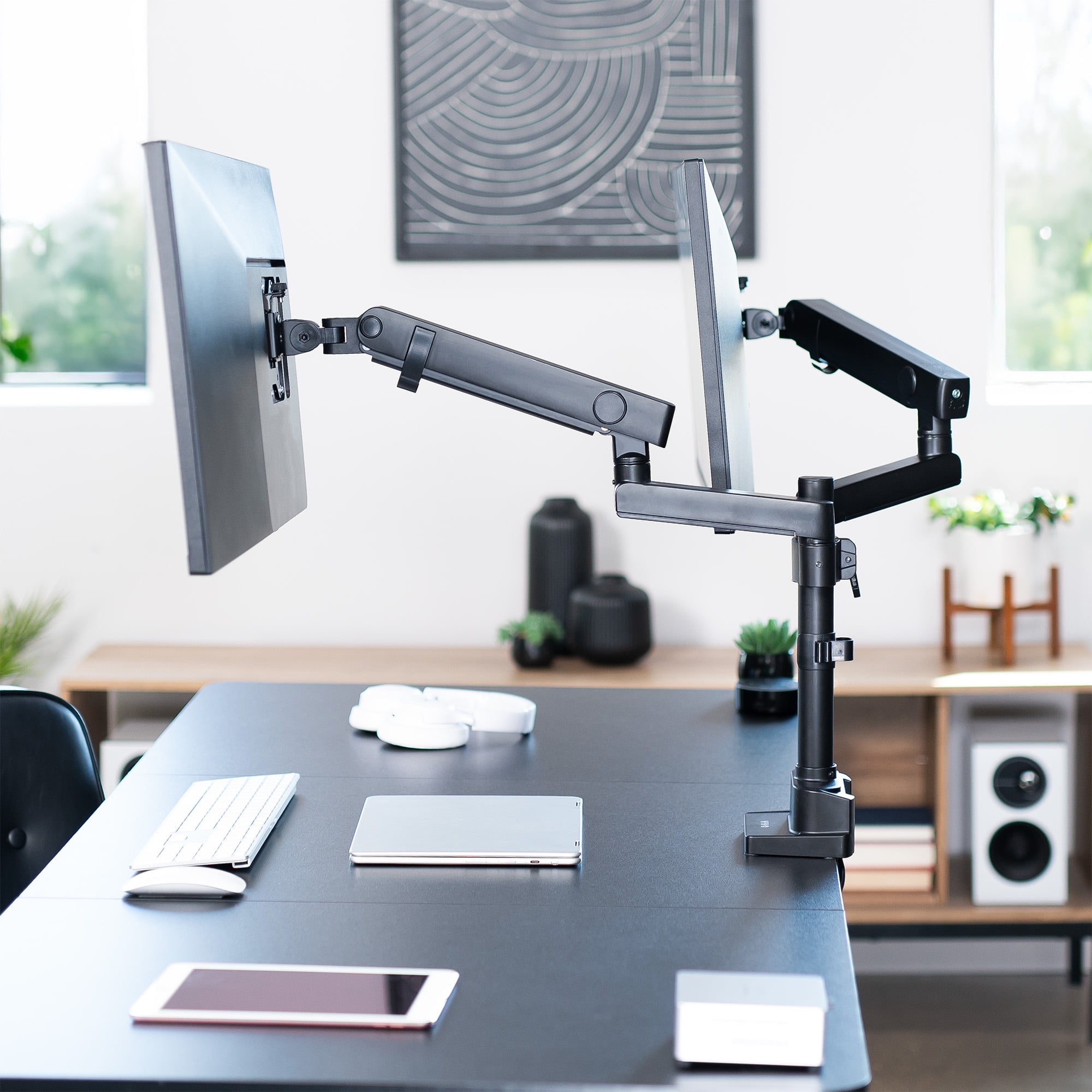 VIVO Premium Aluminum Full Motion Dual Monitor Arm Desk Mount Stand w/ USB Ports