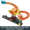 thumbnail image 6 of Hot Wheels City Track Set Pizza Slam Cobra Attack Playset with 1:64 Scale Toy Car for Kids, 24.51 in, 6 of 8