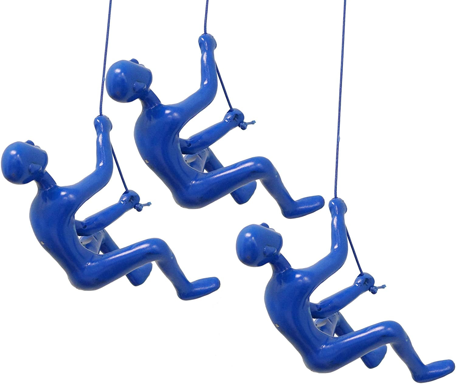 Climbing Man 3D Wall Art, 30" Leathered Rope and Hanging Hardware