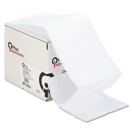 Office Impressions Computer Paper, 20lb, 9-1/2 x 11, Letter Trim Perforation, White, 2400 Sheets