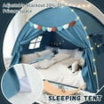 thumbnail image 2 of Full Size Bed Canopy, Toddler Bed Tent Dream Playhouse Privacy Floor Sleeping Tents Indoor Under Bunk Bed Tent with Pennant Banners,House Toys Birthday Gift, 2 of 6
