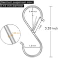 thumbnail image 2 of 8 Pack S Hooks for Hanging, 3.5 inch Heavy Duty S Hooks with Safety Buckle S Shaped Hooks Kitchen Pot Rack Hooks Closet Hooks for Hanging Plants, Clothes, Kitchen Utensil, Pots and Pans, Bags (Silver), 2 of 5