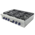 thumbnail image 4 of 36 in. Propane Gas Range in Stainless Steel with Royal Blue Knobs, 4 of 13