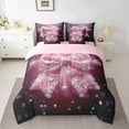 thumbnail image 2 of Manfei Princess Bow Knot Bedding Comforter Set 7pcs, Dreamy Pearl Jewelry Full Bedding Set, Purple Pink Fitted Sheet Flat Sheet, Breathable Home Decor, 2 of 8