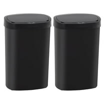 PayLessHere 13Gal Trash Can - Touchless Automatic Lid, Plastic Garbage Can for Kitchen  (2, Black)