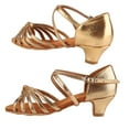 thumbnail image 4 of Zapatos Latinos Suaves Y Cómodos Zapatos De Baile De Moda para Niñas Color Dorado 33, 4 of 5