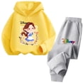 thumbnail image 5 of Conjunto de sudadera con capucha con estampado de Disney Belle para niñas de 3 a 14 años, sudadera informal de calle kawaii para niños, traje de camión para niños, 5 of 5