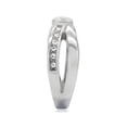 thumbnail image 3 of Stainless Steel Crossed Band Cubic Zirconia Eternity Ring Size 9, 3 of 7