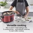 thumbnail image 5 of Hamilton Beach Programmable Stay or Go® Slow Cooker, 7 Quart Capacity, Includes 20 oz. Party Dipper Food Warmer, Red, 33778, 5 of 8