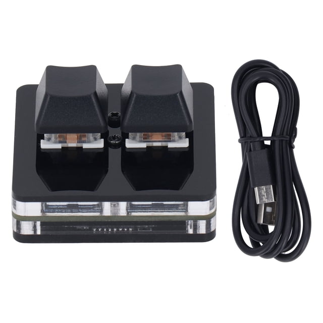 Shortcut Programmable Keypad, Portable Plug And Play 2 Key Keyboard Type C To USB Interface For Game Music Media
