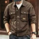 thumbnail image 3 of Chaqueta vaquera para hombre, otoño, vintage, cargo, a bordo, japonesa, retro, de alta calidad, abrigo vaquero para hombre, una pieza, estética coreana, lujo, 3 of 5