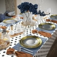 thumbnail image 6 of Exquisite Disposable Plastic Tablecloth - 108" x 54" - Black Polka Dot - 12 Pack, 6 of 10