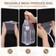 thumbnail image 4 of Paquete de 100 bolsas de malla reutilizables, bolsas de almacenamiento de nylon de 35 cm con cierres, blancas, 4 of 6