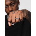 thumbnail image 2 of Mens Women Stainless Steel 7mm Wide Band Ring, Hip Hop Thumb Rings Fashion Cuban Link Chain Rings, Size #7 -Color Silver, 2 of 3