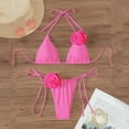 thumbnail image 4 of Atogsazn Women's Bikini Sets Spaghetti Strap Swimsuit Sliding Bathing Suit 2 Piece Bikinis Beachwear Pink L, 4 of 4