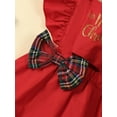 thumbnail image 6 of Wassery Infant Girl Christmas Rompers Fly Sleeve Bowknot Letter Print Jumpsuits Baby Girl Bodysuits with Headband 3 6 12 18 24 Months Newborn Summer Clothes, 6 of 9