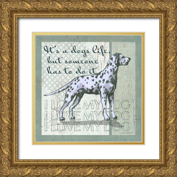 Phillips, Anita 12x12 Gold Ornate Wood Framed with Double Matting Museum Art Print Titled - Dogs Life
