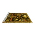 thumbnail image 2 of Ahgly Company Machine Washable Indoor Square Animal Yellow Traditional Area Rugs, 7' Square, 2 of 4