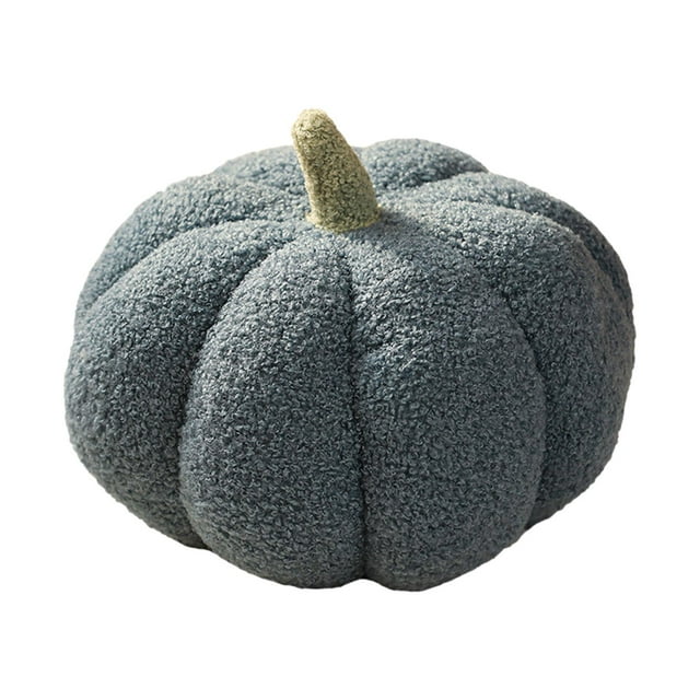 Almohadas de calabaza de Halloween, lindo cojín en forma de 3D, decoración del hogar de Halloween, juguetes de peluche, almohada rellena para sala de Azul