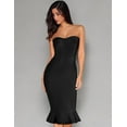 thumbnail image 6 of Women's Midi Cocktail Dresses Strapless Bandage Bodycon Dress Wedding Party Dress, 6 of 6