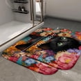 thumbnail image 2 of 1pc Black Cat Absorbent Non-Slip Bathroom Thickened Flannel Rug Decor,Soft,Quick Drying,Suitable For Indoor/outdoor Use,Bathrooms,Bedrooms,Kitchens,Terrace,Laundry Rooms,16"x24", 2 of 9