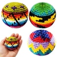 thumbnail image 3 of Balón de footbag para patear y hacer malabares | Balón de footbag de ganchillo para entrenar la coordinación | Juego de kickball al aire libre para adultos y principiantes, 3 of 6