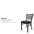 thumbnail image 4 of Emma + Oliver Black Ladder Back Metal Restaurant Chair - Black Vinyl Seat, 4 of 12