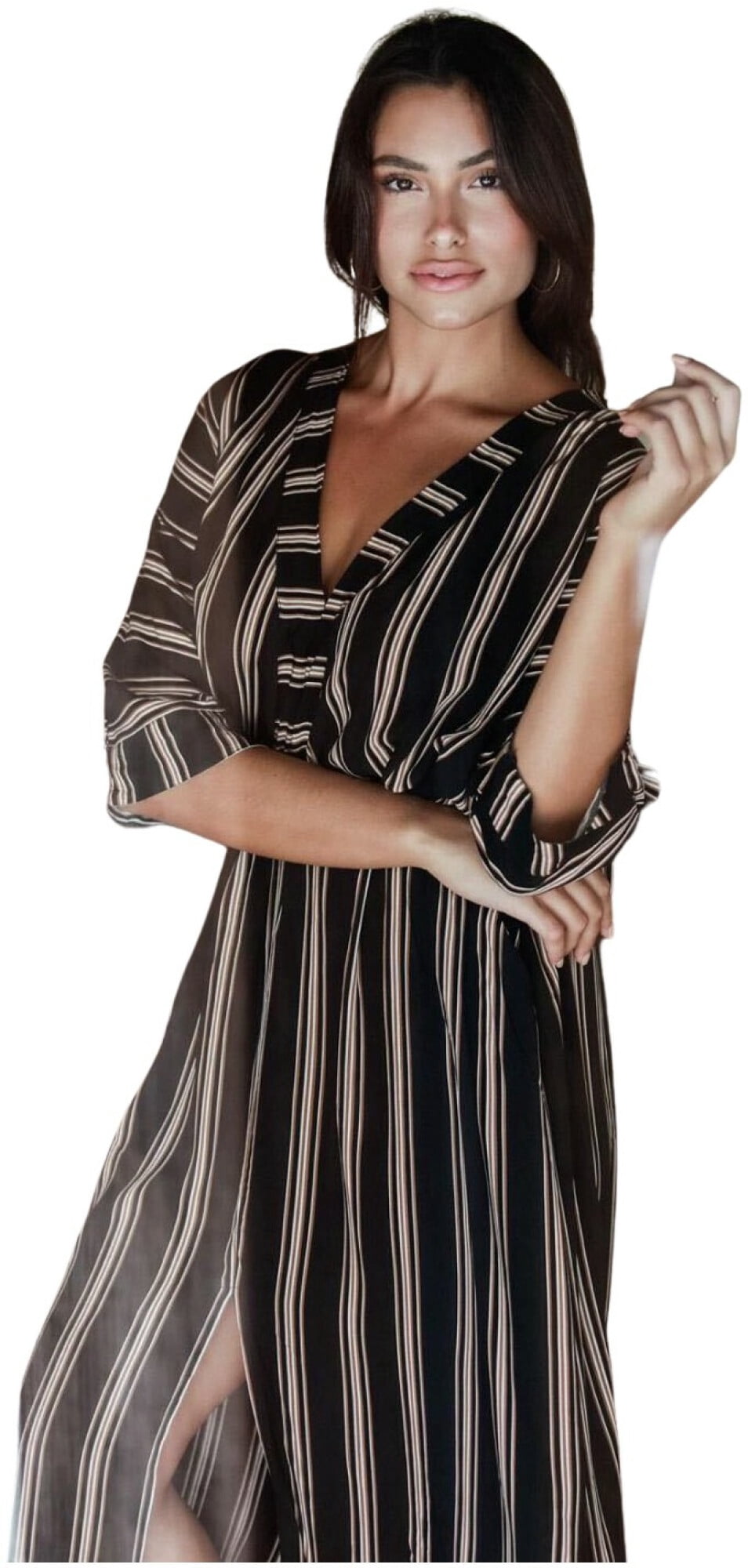 DressBarn Women's Kaftan Striped Dress 