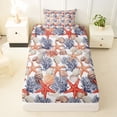 thumbnail image 3 of Erosebridal Cartoon Starfish Twin Sheet Sets for Kids, Ocean Coral Bedding, 3-Piece, 3 of 5