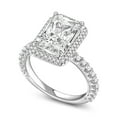 thumbnail image 5 of Eclet Jewels White Gold Over 14k Silver Diamond Ring - 2.1 Ct VVS1/D Radiant Cut Lab Created Simulated Diamond Ring - Halo Solitaire with Accent Engagement Ring - Forever Diamond Ring for Women's, 5 of 11